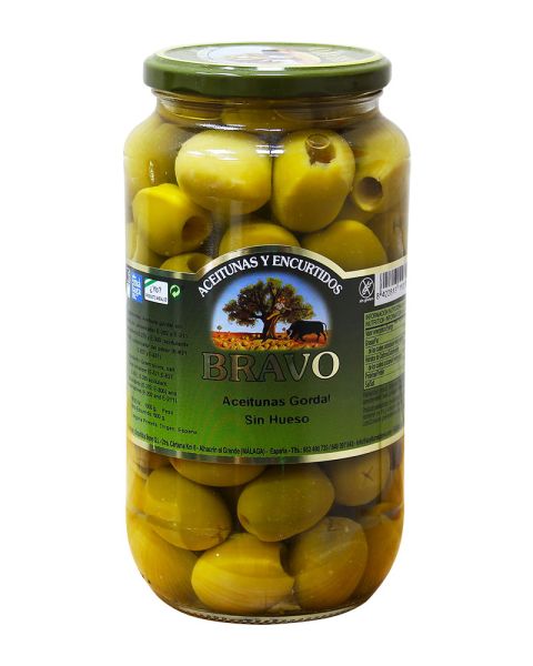 Оливки гіганти відбірні "Bravo" Aceitunas Gordales без кісточки, 1kg (6 шт/ящ)