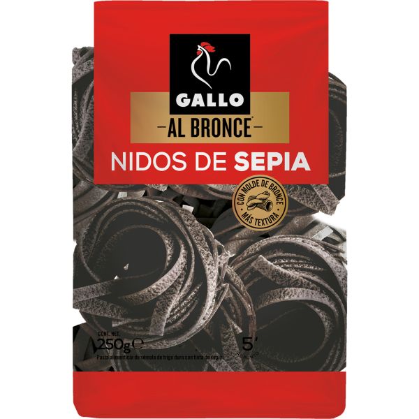 Макаронні вироби "Gallo" Al Bronce Nidos de Sepia Гнізда з чорнилом каракатиці, 250г (8 шт/ящ)