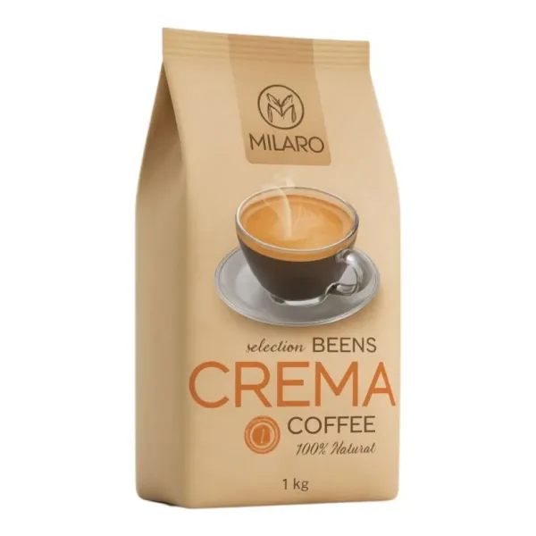 Кава в зернах "Milaro" Crema 100% натуральна, 1кг (10 шт/ящ)