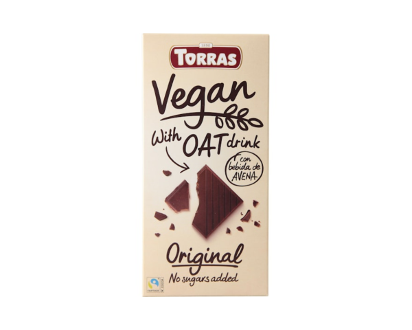 Шоколад чорний без цукру "Torras" Vegan з екстрактом вівса, 100г (12 шт/ящ)