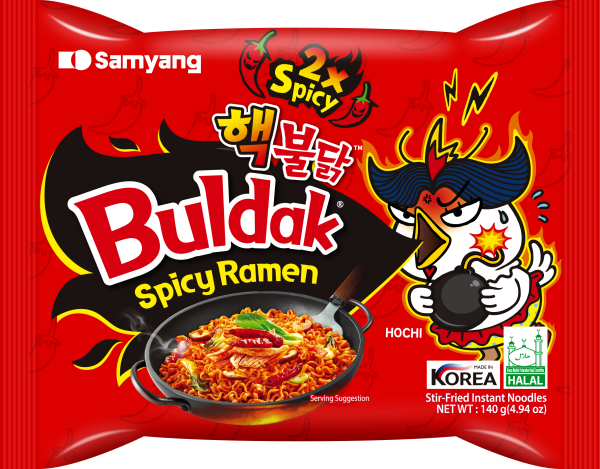 Локшина рамен швидкого приготування "Buldak" 2x spicy з куркою та гострими спеціями, 140g (40 шт/ящ)