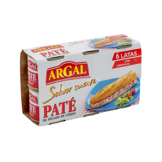 Паштет ніжний "Argal" з свинячої печінки (6 шт*83 г), 498г