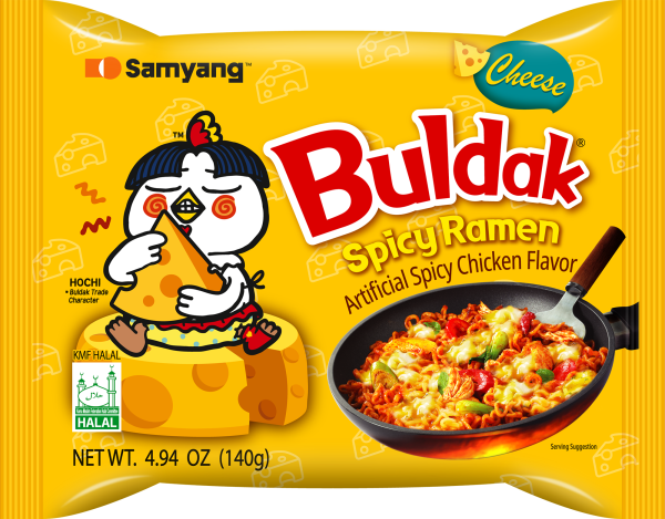 Локшина рамен швидкого приготування "Buldak" Cheese з куркою та сиром, 140g (5 шт/ящ)