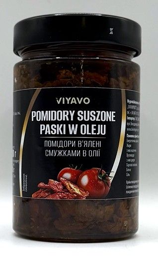 Помідори в'ялені "VIYAVO" смужки в олії, 280g (8 шт/ящ)