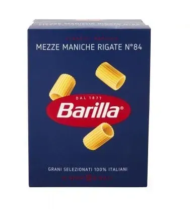 Макароны "BARILLA" №84 Mezze Maniche Rigate, 500g (24 шт/ящ)