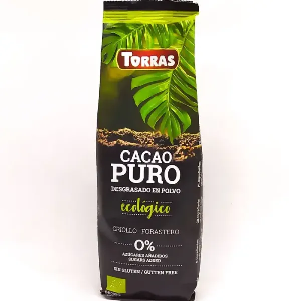 Какао очищене 0% БІО органік "Torras" Cacao Puro ecologico ЕКО без цукру та глютену, 150г (6 шт/ящ)