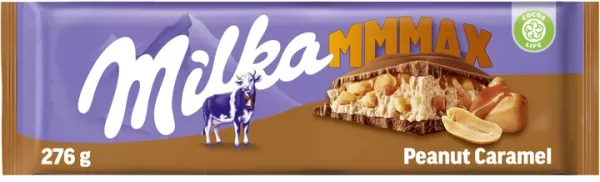 Шоколад молочний "Milka" Peanut Carame з карамеллю та подрібленим горіхом, 276г (13 шт/ящ)