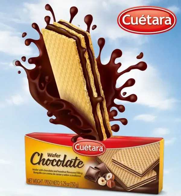Вафлі шоколадні "Cuetara" Chocolate з горіхом, 150г (20 шт/ящ)