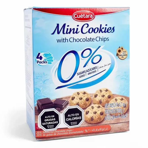 Печиво з крихтами шоколаду "Cuetara" Mini Cookies без цукру, 120г (12 шт/ящ)