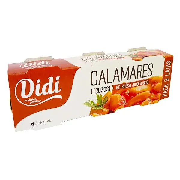 Кальмар шматочками в соусі Амерікана "Didi" Calamares Americana  3шт*80г, Іспанія (30 шт/ящ)