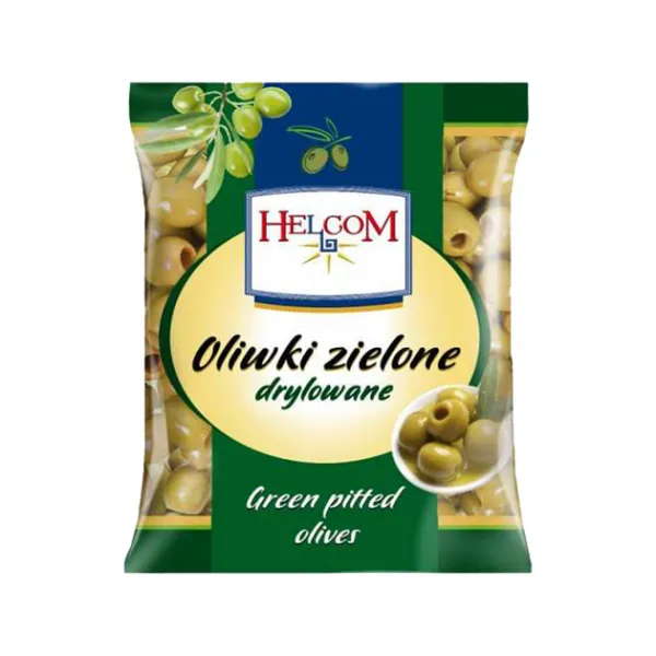 Оливки зелені "Helcom" без кісточки, 195g (20 шт/ящ)