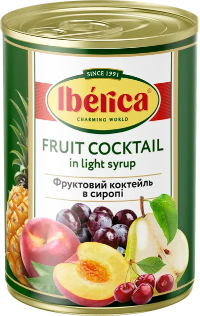 Фруктовий коктейль "Iberica" в сиропі, 410г (12 шт/ящ)