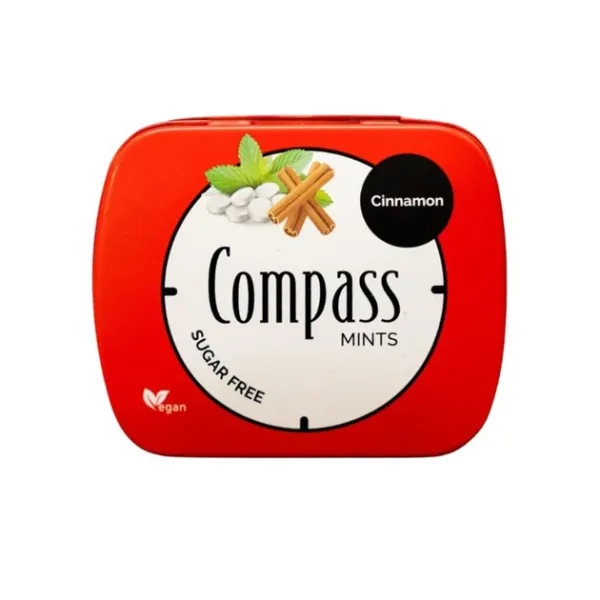 Драже без цукру "Compass"  Fresh mints Cinnamon зі смаком Кориці, 14g (12 шт/уп)