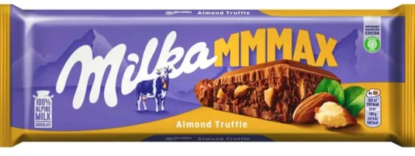 Шоколад молочний "Milka" Almond & Truffle з трюфелем та подрібленим мигдалем, 300г (13 шт/ящ)