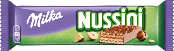 Вафлі хрусткі "Milka" Nussini з фундуком і какао в молочному шоколаді, 31,5g (35 шт/ящ)