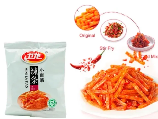 Снек гострий Латяо "Wei-Long" Big Latiao Hot & Spicy соєве м'ясо, 28 г (50 шт/ящ)