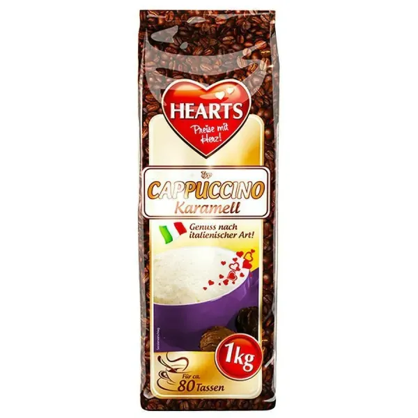 Капучино "Hearts" Karamell карамельний смак, 1кг (10 шт/ящ)