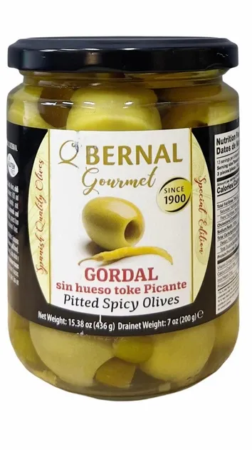 Оливки гіганти "Bernal" сорт Gordal без кісточки пікантні, 436г (12 шт/ящ)