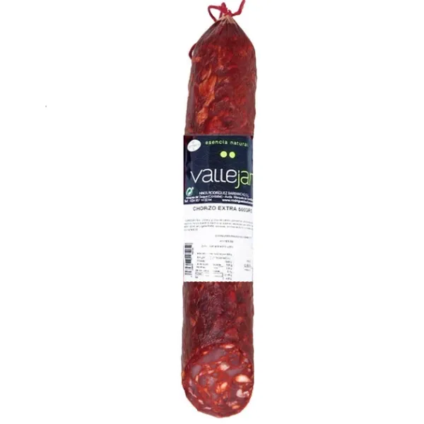 Ковбаса салямі чорізо екстра "Vallejan" Chorizo Extra Dulce сиров'ялена 500г, Іспанія (12 шт/ящ)