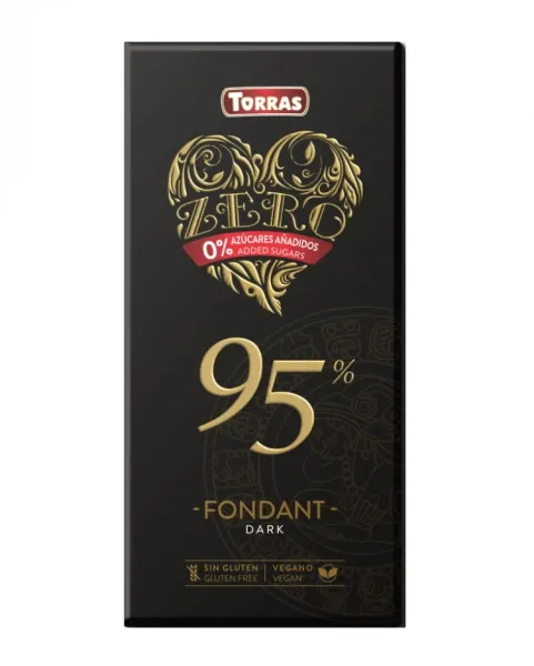 Шоколад чорний 95% "Torras" Zero без цукру 100г, Іспанія (12 шт/ящ)