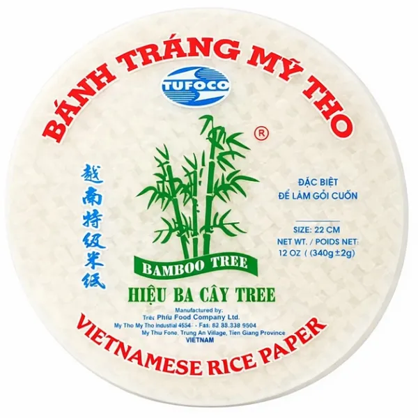 Рисовий папір (22см) "Tufoco" Vietnamese Rice Paper для спрінг-ролів (33 листа), 340 г