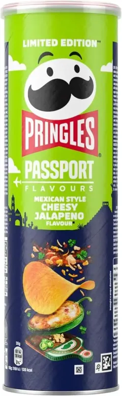 Чіпси з сирно-вершковим смаком Халапеньйо "Pringles" Passport cheesy Jalapeno, 165g (19 шт/ящ)