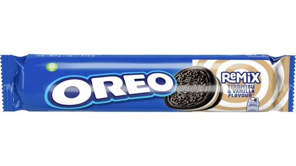 Печиво сендвіч шоколадне "Oreo" Remix Tiramisu з м'якою ванільною начинкою та кремом тірамісу, 157g (16 шт/ящ)