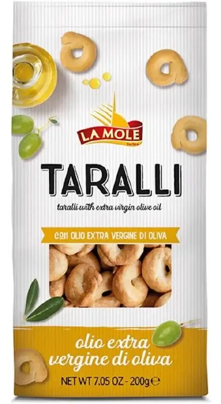 Тараллі традиційні "La Mole" Taralli All'olio Evo з оливковою олією, 200g (16 шт/ящ)
