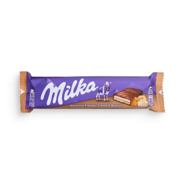 Батончик шоколадний "Milka" Nut Bis з горіхово-кремовою начинкою та бісквітом, 46g (42 шт/ящ)