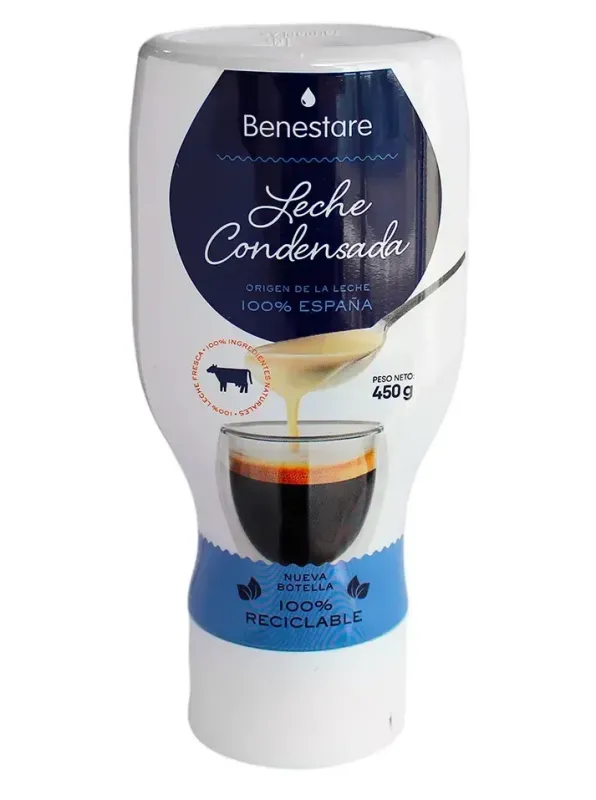 Згущене молоко без глютену "Benestare" Leche Condensada 8%, 450г (12 шт/ящ)