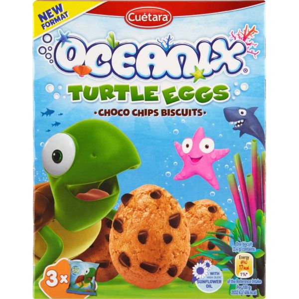 Печиво з крихтами шоколаду "Cuetara" Oceanix Turtle Eggs Яйця черепах, 105г (12 шт/ящ)