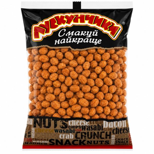 Арахіс кранч в хрусткій скоринці "Uko Snek" зі смаком Бекону, 1кг (14 шт/ящ)