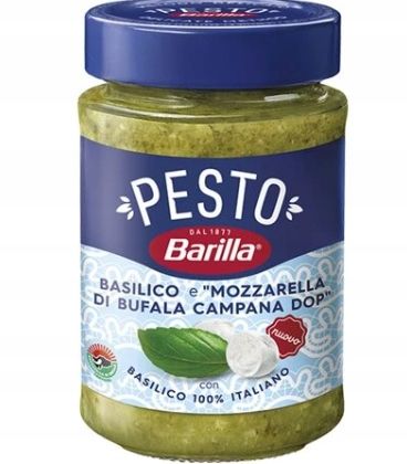 Соус песто з базиліком і моцарелою "BARILLA" Pesto Basilico e Mozzarella, 190g (12 шт/ящ)