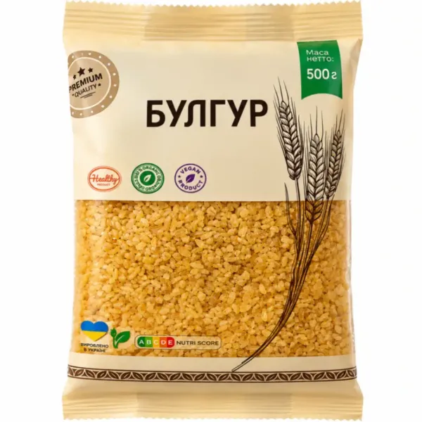 Пшенична крупа Буглур "Nuts Bag" крупна, 500г (14 шт/ящ)