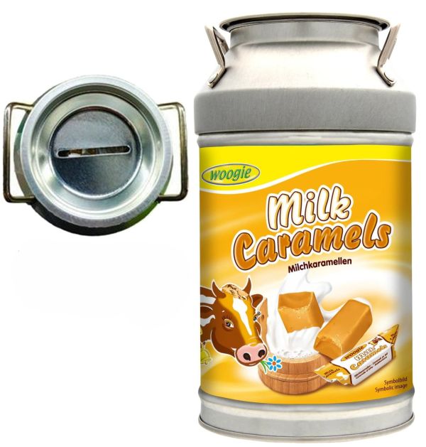 Цукерки бідон-скарбничка "Woogie" молочна карамель, 250г (14 шт/ящ)