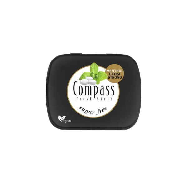 Драже без цукру "Compass"  Menthol Extra Strong Ментол надзвичайно міцний, 14g (12 шт/уп)