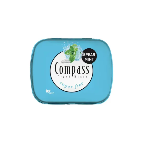 Драже без цукру "Compass" Spear Mint зі смаком М'яти, 14g (12 шт/уп)