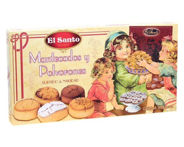 Печиво асорті з додаванням мигдальної муки "El Santo" Mantecados y Polvorones Іспанія, 300г (30 шт/ящ)