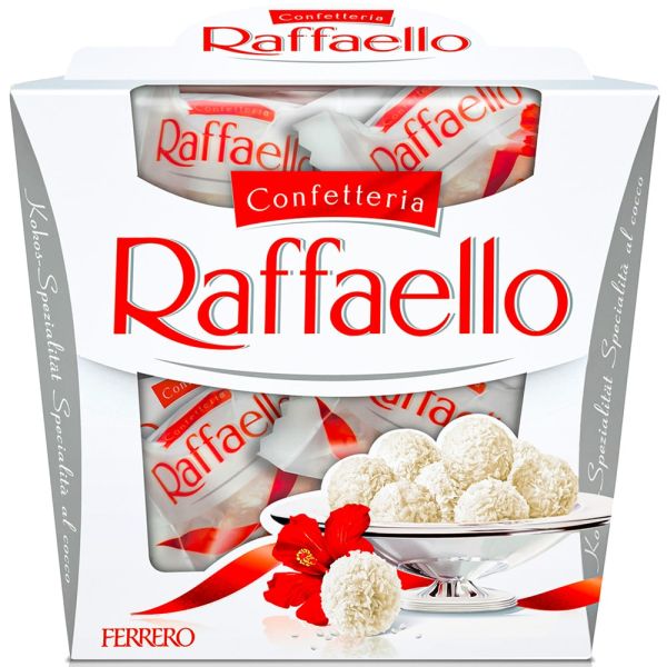 Цукерки "Raffaello" у кокосовій стружці з цілим мигдальним горіхом, 150г (6 шт/ящ)