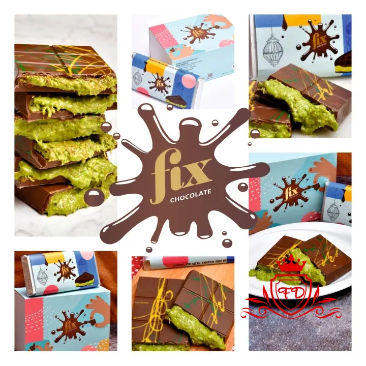 Дубайський Шоколад "Fix Dessert Chocolatier" Фісташкова паста та кнафе, 200г 