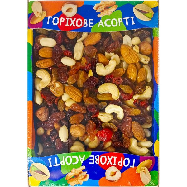 Горіхове асорті з сухофруктами, 500г (12 шт/ящ)