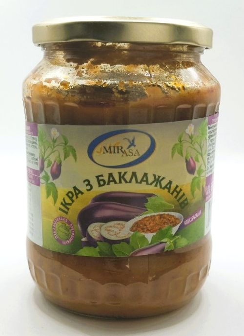 Ікра з баклажанів "MIRASA" стерилізована, 650г (12 шт/ящ)