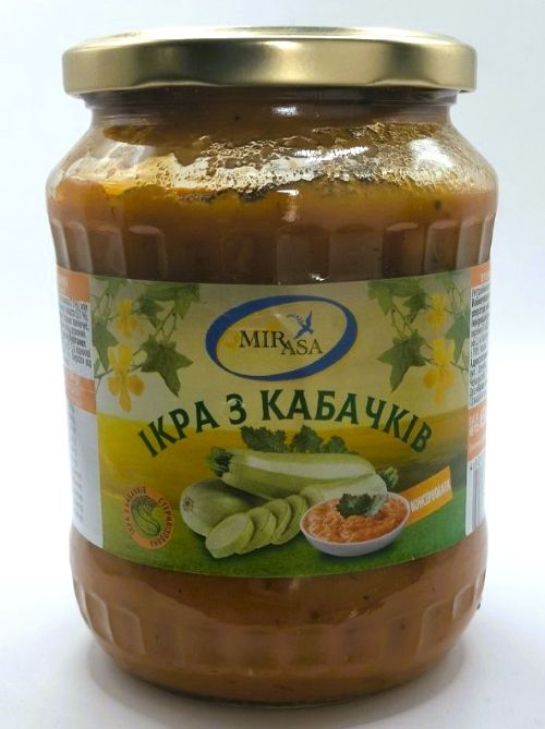 Ікра з кабачків "MIRASA" стерилізована, 650г (12 шт/ящ)