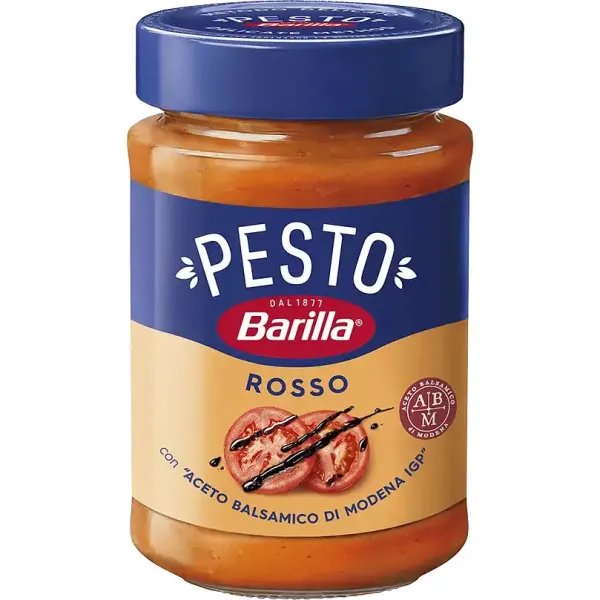 Соус песто "BARILLA" Pesto Rosso на основі томатів, бальзамічного оцту з Модени та сиру Грана Падано, 200g (12 шт/ящ)