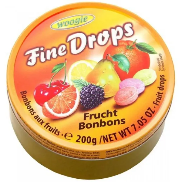 Цукерки льодяники Woogie Fine Drops фруктові 200 г, Австрія