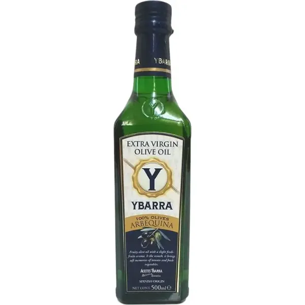 Олія оливкова "Ybarra" Extra Virgin Arbequina з сортових оливок, 500мл (12 шт/ящ)