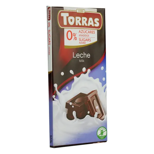 Шоколад молочний "Torras" без цукру 75г, Іспанія (12 шт/ящ)