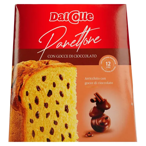 Кекс Панеттон "Dal Colle" Panettone Gocce Cioccolato з шоколадними крихтами, 750г (12 шт/ящ)