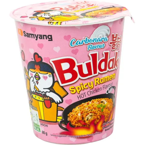 Локшина рамен швидкого приготування "Buldak" Carbonara з куркою та соусом карбонари, 80g (6 шт/ящ)
