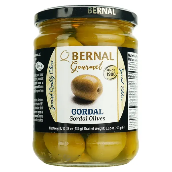 Оливки гіганти "Bernal" Gourmet з кісточкою, 436г (12 шт/ящ)